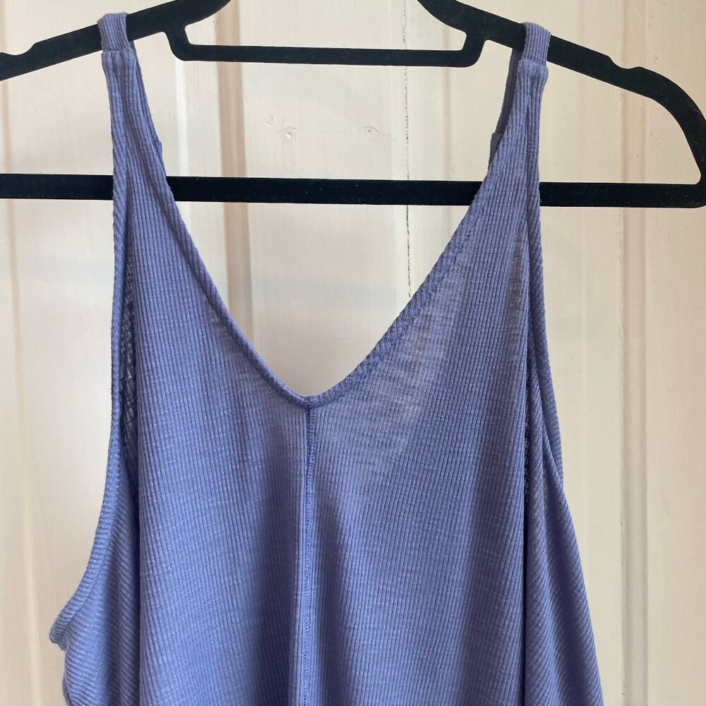 Free People Indie blue Ribbed Swing Tank Top – Size Medium - Picture 4 of 6